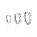 wholesale 925 Sterling Silver Classic Zircon-studded Hoop Earring Set, Popular In Europe And America, Ins Minimalist Style, Versatile For Daily Wear-0-4