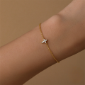 wholesale S925 Sterling Silver Cross Zircon Inlay Trendy Personalized Fashion Bracelet, Korean Japanese Minimalist Design-0-2