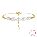 wholesale S925 Sterling Silver Cloud-Pattern Bracelet with Cultured Freshwater Pearls, Versatile and Elegant, Direct from Manufacturer-0-4
