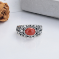 wholesale S925 Silver Retro Vintage Ethnic Style Exquisite Pattern Noble Elegance Openable Ring with Southern Red Agate-0-1