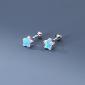 wholesale S925 Sterling Silver Inlaid with Synthetic Glass Threaded Set Stud Earrings, Ins Style Exquisite and Dainty Ear Accessories M04684-0-7