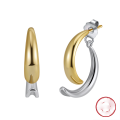 wholesale S925 Silver Metal Large Hoop Earrings for Women, European and American Style, Hong Kong Fashion Trendy Ear Jewelry, Cross-Border Supply-0-4