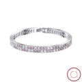 wholesale 925 Sterling Silver Double Row Colorful Zircon Tennis Bracelet, Molded Zircon Bracelet, Cross-Border Hit-0-0