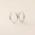 wholesale S925 Sterling Silver Minimalist Korean Plain Circle Round Ear Studs Light Surface Multiple Sizes Stackable Ear Hoops-0-16