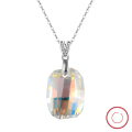 wholesale S925 Sterling Silver Short Women's Necklace with Colorful Aurora Geometric Austrian Crystal Pendant Accessory-0-3