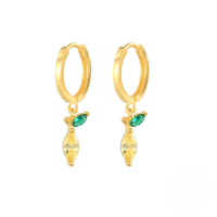wholesale S925 Sterling Silver Mini Tropical Fruit Earrings, A Best-selling Creative Minimalist Design-Gold-Lemon