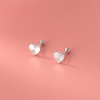 wholesale S925 silver Korean version minimalist engraved heart stud earrings for women, small fresh and elegant threaded ear accessories G9483-S925 Silver Earrings 925 Silver