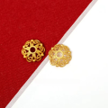 wholesale Antique gold floral crown setting, engraved antique silver S925 sterling silver gold-plated spacer, DIY bracelet bead setting accessory-0-9