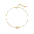 wholesale 925 Sterling Silver New Fun Butterfly Diamond Accent Versatile Ankle ChainINS-0-5