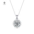 wholesale 925 sterling silver fashionably elegant moissanite pendant small niche collarbone chain, tarnish-free lightweight luxury layering high-end necklace-0-12