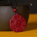 wholesale Metal material first, pure natural cinnabar genuine purple gold sand Tai Chi cinnabar Bagua pendant for men and women, birth year peace does not fade necklace-0-3