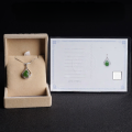 wholesale Vintage Hetian jade waterdrop green jade pendant with certificate, set in 925 silver vase-0-3