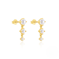 wholesale 925 Sterling Silver Metal With Marquise-cut Zircon And Pearl Earrings, Small Ins Style-0-7
