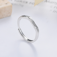 wholesale S925 Silver Yun Chao Xuan Fashion Retro Minimalist Tree Bark Pattern Irregular Curved Creative Trendy Design Open Adjustable Ring-YJ1229/approx. 1.8g Adjustable opening