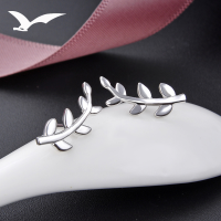 wholesale S925 minimalist Japanese-Korean forest leaf earrings for women, fashionable student sweet and fresh trendy jewelry wholesale-Earrings-Not with Tremella Plugs>925 Silver