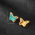wholesale Gold-plated 925 Silver Enamel Butterfly Pendant for DIY Bracelet Necklace Accessory Hand Weaving Materials-0-10