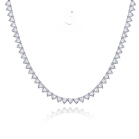 wholesale S925 Silver 17-inch Heart-shaped White High-Carbon Diamond Necklace, Zhuo Zhifan New Edition, European and American High-End Women's Necklace-Heart-shaped diamond necklace 925 silver