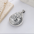 wholesale S990 Silver Chaocheng National Style Intricate Openwork Double-sided Peacock Design Single-sided Epoxy DIY Pendant Accessory-0-2