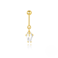 wholesale S925 Sterling Silver Geometric Zircon-accented Moonstone Sphere Vertical Spiral Helix Ear Cartilage Piercing Stud-Single gold #6