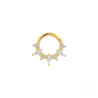 wholesale S925 Sterling Silver Open Cartilage Hoop With Zircon Rhinestone For Nose Ear Piercing-Single gold #2