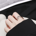 wholesale S925 Sterling Silver Retro Vintage Style Advanced Double-Layer Cross Ethnic Font Creative Openable Ring-0-3