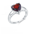 wholesale S925 Silver Inlaid Natural Amethyst Heart Gemstone Ring, Luxurious and High-End-0-6