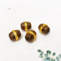 wholesale S925 silver gold-plated natural agarwood spacer bead barrel bead accessories DIY handmade semi-finished new product bracelet necklace stringing decoration-0-2