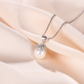 wholesale S925 Sterling Silver Korean Japanese Style Minimalist Cubic Zirconia Pearl Collarbone Necklace Women's Fashion Freshwater Pearl Pendant-0-0