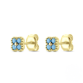 wholesale S925 Sterling Silver Inlaid With Zircons, Turquoise Petal Earrings, Ins Style, Popular In Europe And America, Small Accessories-0-0