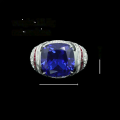 wholesale Metal: 925 Silver Gold Plated High Carbon Diamond, Royal Blue Cocktail Party Jewelry Versatile Women's Ring-0-1
