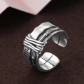 wholesale Metal material first, European and American hit obsessed men's ring Thai silver wide band ring fashion adjustable couple's index finger ring hip hop-0-0