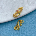 wholesale S925 Silver Gold Plated 24K Phoenix S-Clasp Extension Chain Pearl Fish Clasp DIY Accessories-0-12