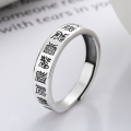 wholesale S925 Sterling Silver Retro Antique Daoist Peaceful Shenxiao Thunder God Cross Sutra Ancient Style Adjustable Ring-0-0