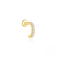 wholesale S925 Silver Micro-set Zircon Flat Spiral Cartilage Earring, Minimalist-0-5