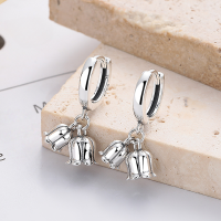 wholesale S925 Sterling Silver Vintage Weathered Countryside Lily of the Valley Earrings with Creative Trendy Design-YR415/approx. 4.1g 925 silver
