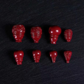 wholesale Metal material natural cinnabar Tibetan-style integrated three-hole carved purple clay round bead key pattern Buddha head and pagoda DIY bracelet accessory-0-0