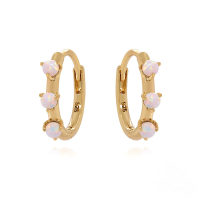 wholesale S925 Sterling Silver Triple-layer Zircon And Opal Ear Cuff With A Minimalist, High-end Feel-Gold 925 silver