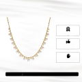 wholesale S925 Sterling Silver Alloy with Zirconia and Natural Freshwater Pearl Tassel Necklace, Retro Fashion and Versatile-0-2