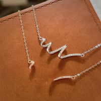 wholesale S925 sterling silver full-body water wave pattern new trendy necklace for women, a birthday gift for best friends-BX0207-White Gold>925 Silver