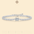wholesale S925 silver moissanite cube bracelet cross-border Amazon best-selling couple bracelet source drop shipping-0-0