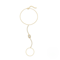 wholesale S925 Sterling Silver Claw-set Fringe Chain With Rectangular Zircon Accent, Elegant High-end-Gold 925 silver