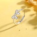 wholesale Sterling Silver Bow Hollow-Out Ring for Women, Fresh and Niche Luxury Ring, 520 Valentine's Day Gift for Girlfriend-0-0