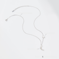 wholesale S925 silver cross-border best-selling star and moon minimalist niche high-end stylish versatile women's necklace-0-5