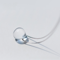 wholesale 925 Silver Necklace Women's Pendant Mermaid's Tear White Crystal Teardrop Collarbone Chain Silver Neck Chain D0067-1-S925 silver necklace with 40CM box chain 925 silver