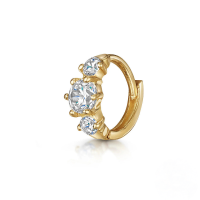 wholesale S925 Sterling Silver Cartilage Piercing Zircon Ear Cuff, An Ins Punk Style Ear Bone Clip-Single gold #2 925 silver