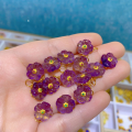 wholesale S925 silver gold-plated natural amethyst accessories, DIY handmade spacer beads, new semi-finished necklace and bracelet charms-0-2