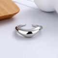 wholesale S925 Sterling Silver European and American Cross-Border Minimalist Cold-Toned Ins Wave-Patterned Wide Flat Smooth Open Ring-0-2