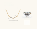 wholesale S925 Plated Gold, Moissanite Geometric Pendant Necklace for Women, Minimalist and Light Luxury Style with a Sense of Sophistication-0-5