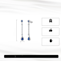 wholesale 925 Silver Artificial Aquamarine Drop Zircon Tassel Earrings for Women, Factory Wholesale-0-1