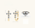 wholesale Silver Plated Gold Amazon Cross Hot Selling Moissanite Earrings for Women U-Shaped Personality Hip Hop Ear Clips-0-5